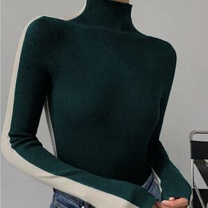 Two Tone Double Sided Long Sleeve Knit Top